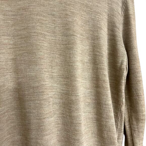 Selected Homme Men's L Crewneck Wool Sweater Tan Long Sleeve Lightweight - Picture 5 of 13